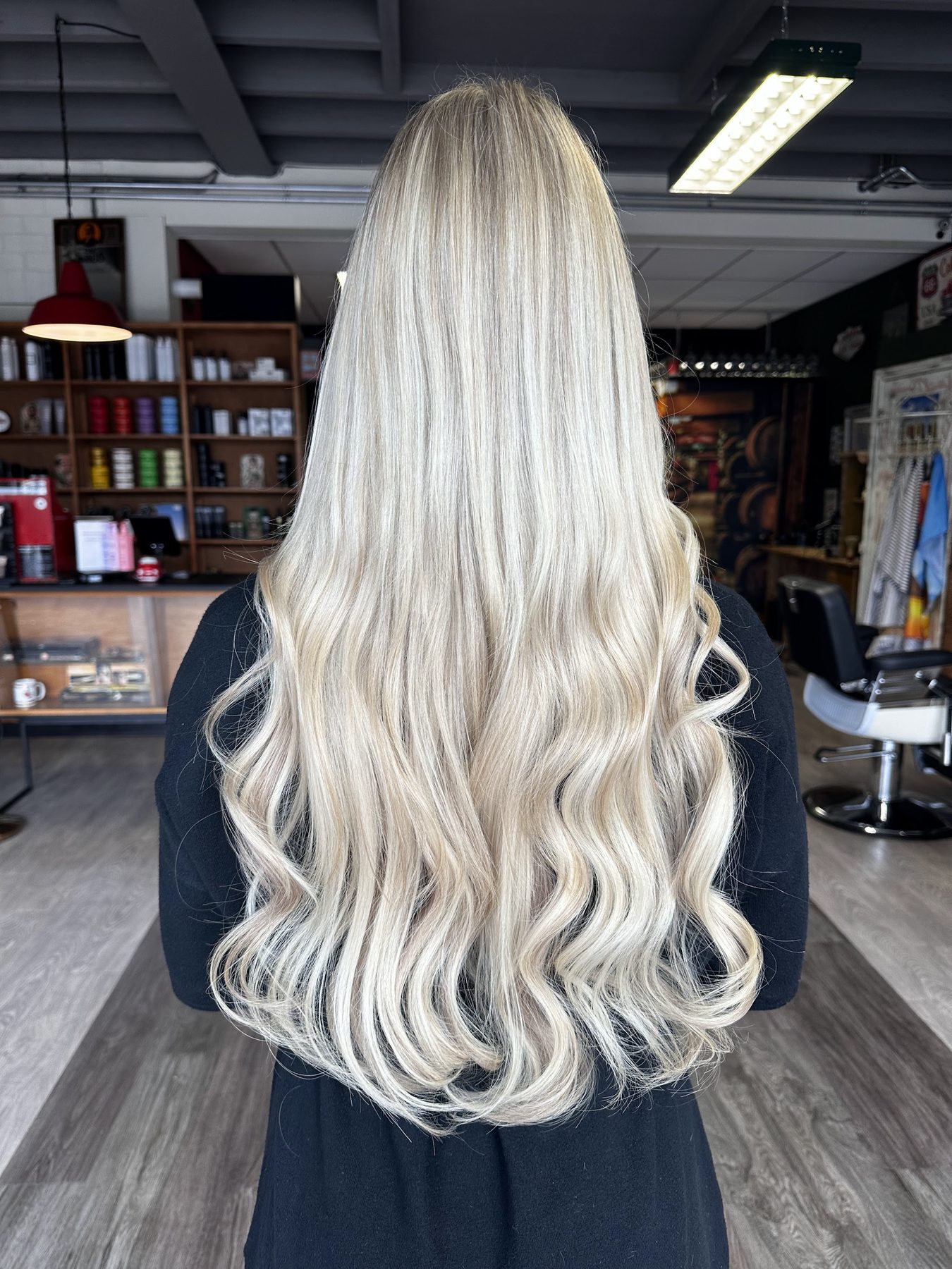 Lange blonde golven