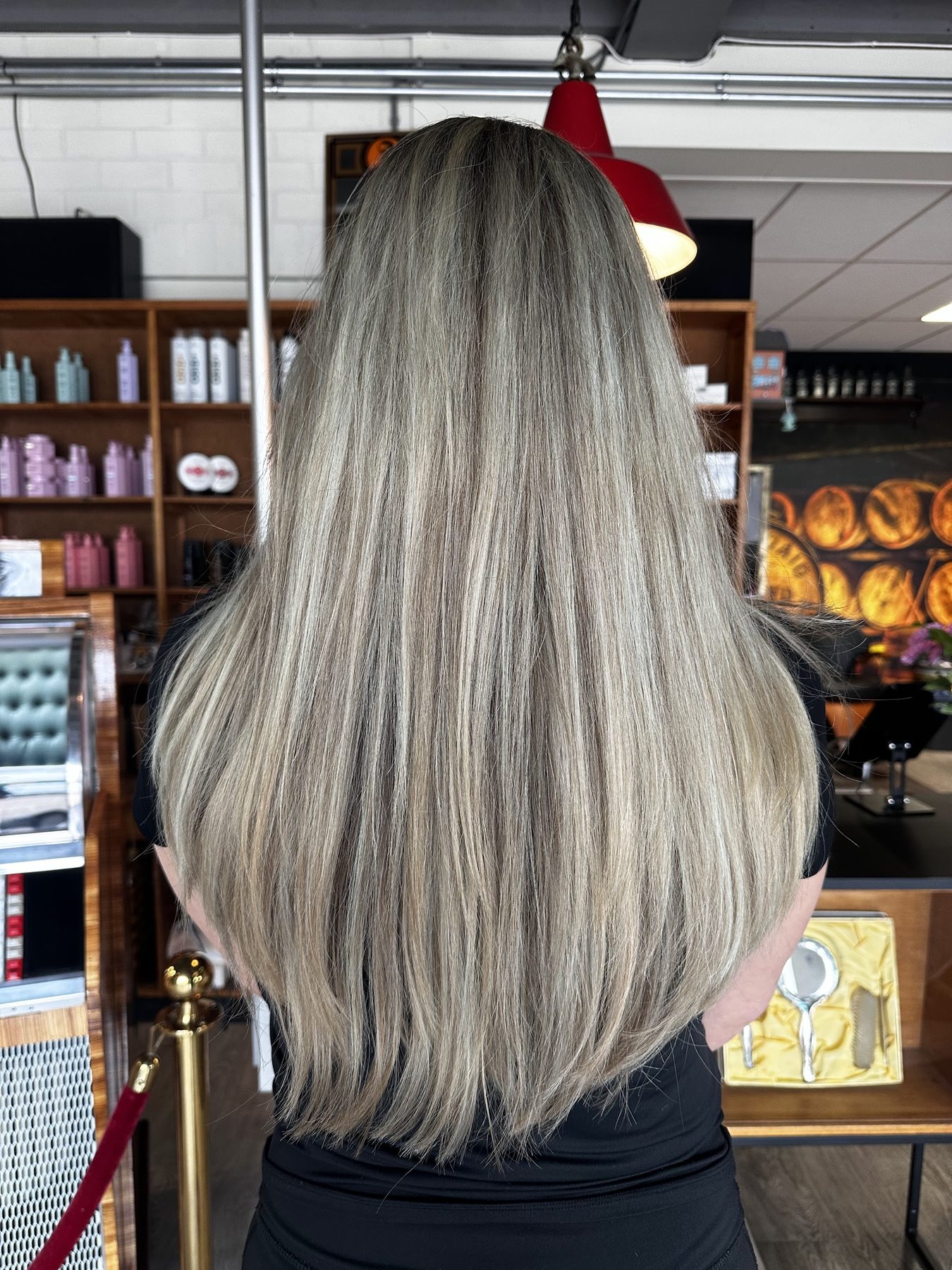Lang haar met asblonde balayage